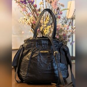 Prada Wrinkled Nappa Leather Shoulder‎ Bag